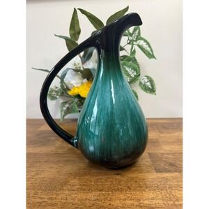 Vintage Blue Mountain Pottery Pitcher Green‎ Drip Glaze Canadian Pottery Vase